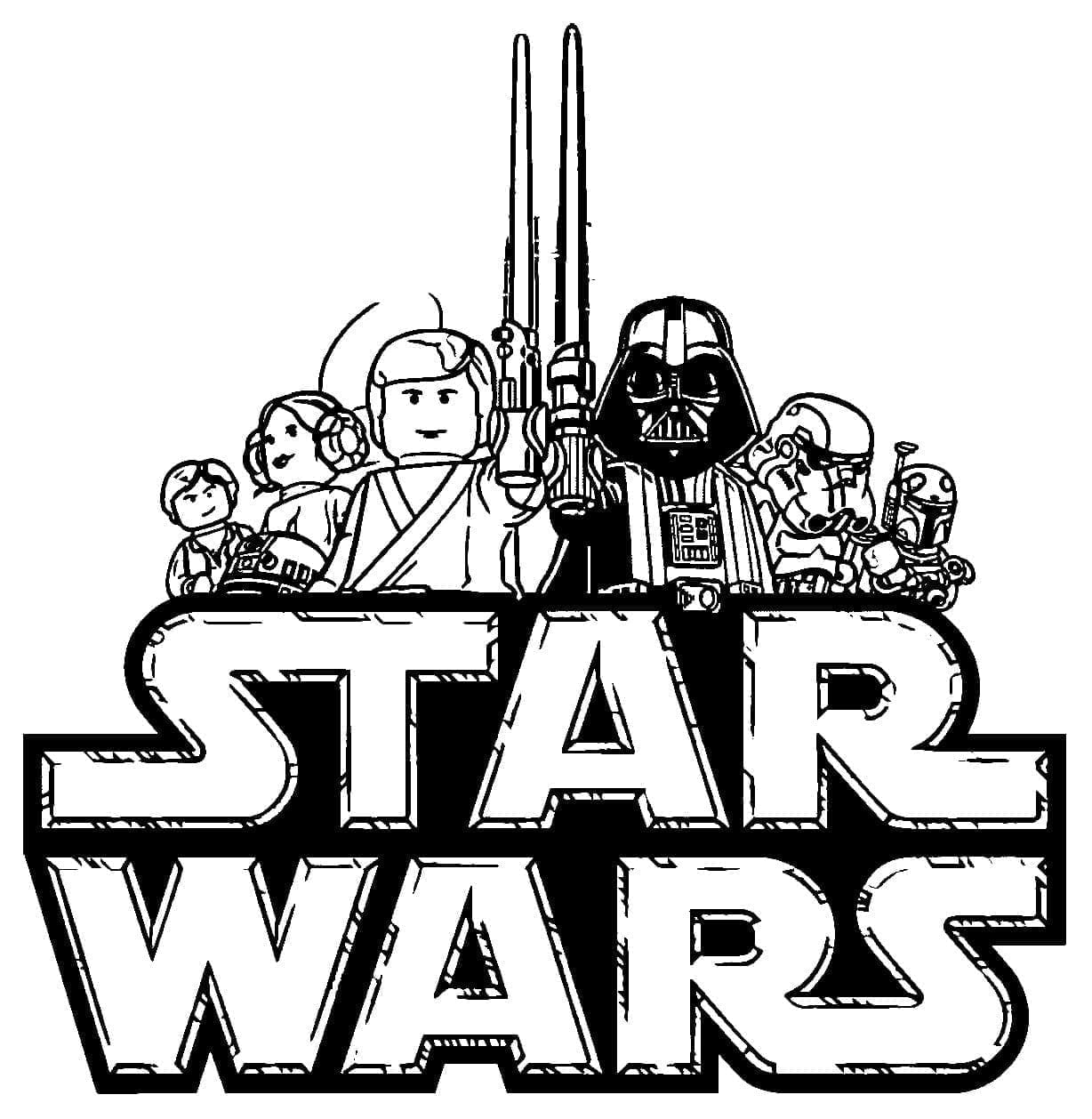 Desenho de Lego Star Wars para Crianças de 2 Anos para Colorir