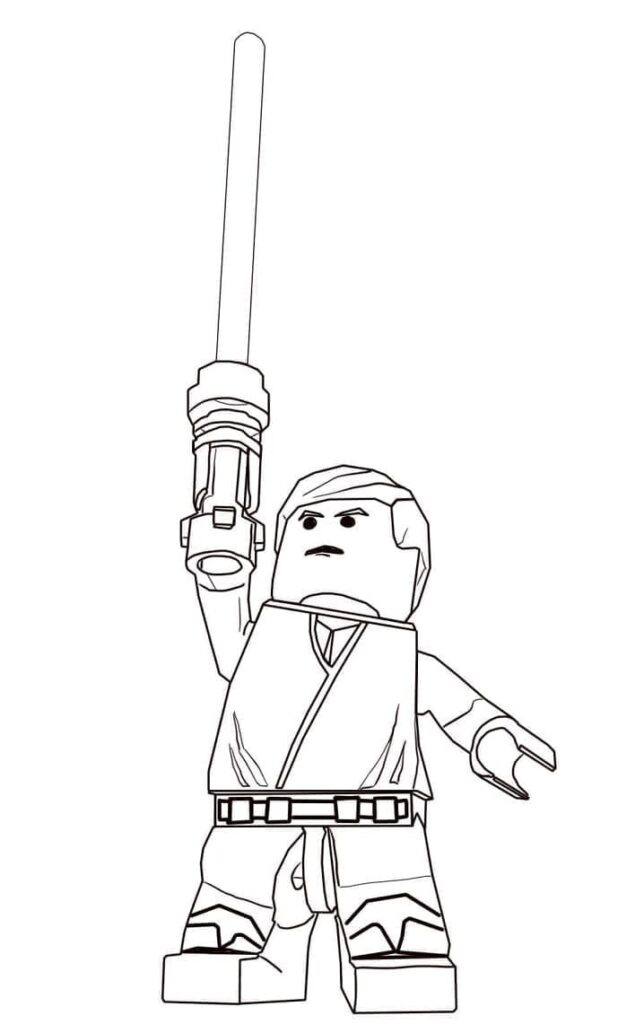 Desenho de Luke Skywalker Lego Star Wars para Colorir