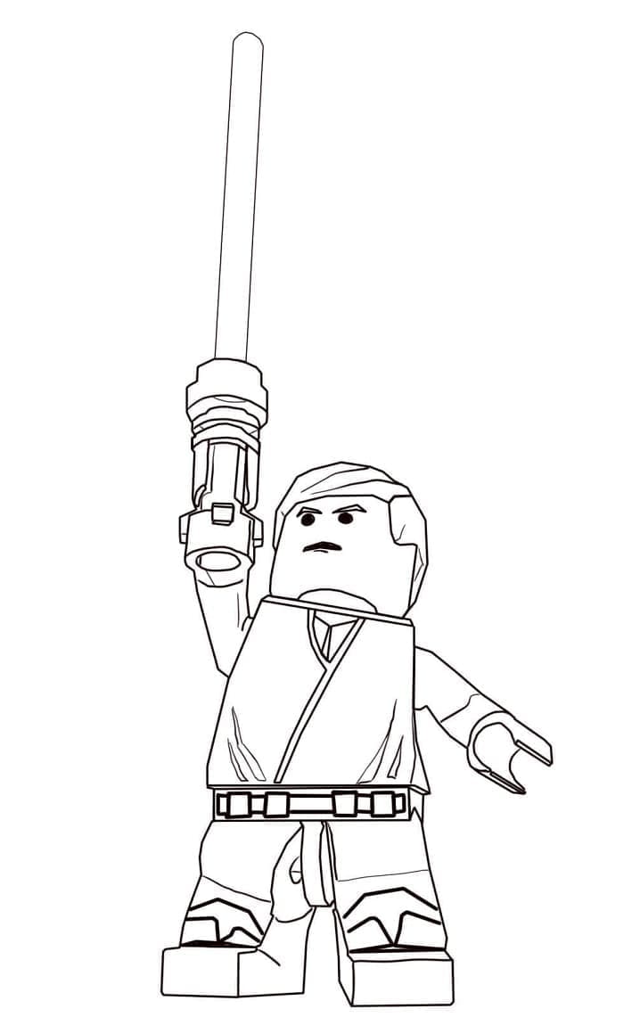 Desenho de Luke Skywalker Lego Star Wars para Colorir