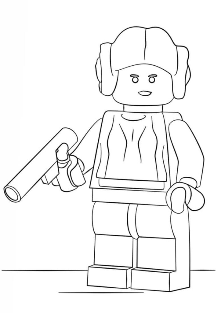 Desenho de Princesa Leia Lego Star Wars para Colorir