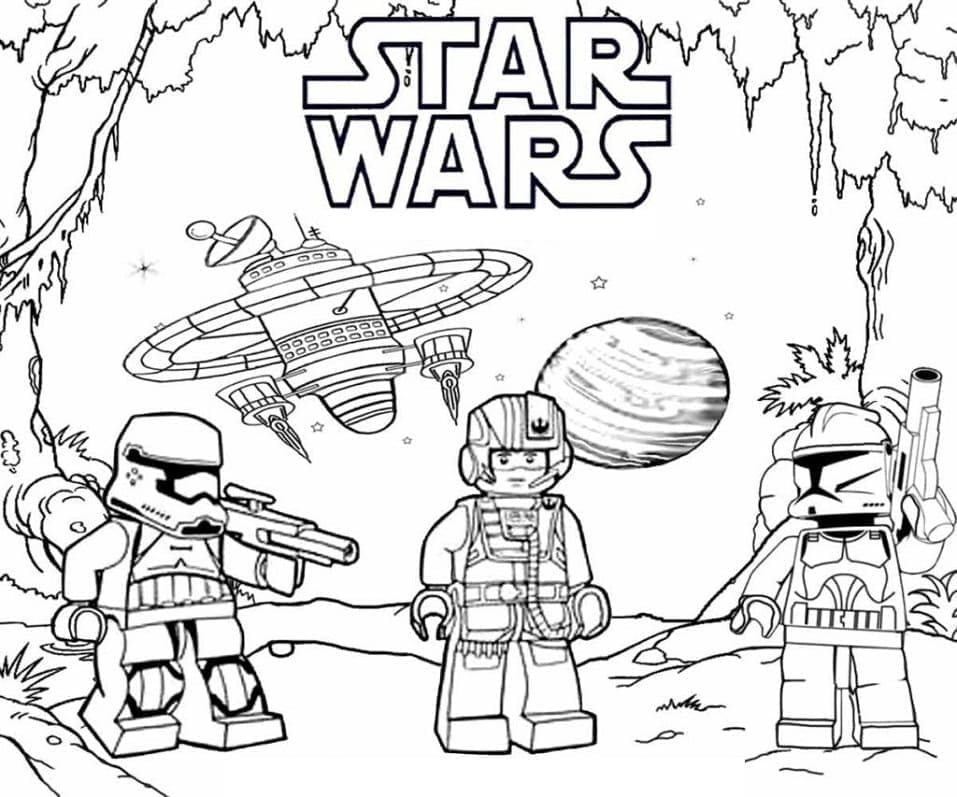 Desenho de Star Wars Lego para Colorir