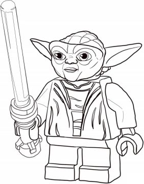Desenho de Yoda Lego Star Wars para Colorir
