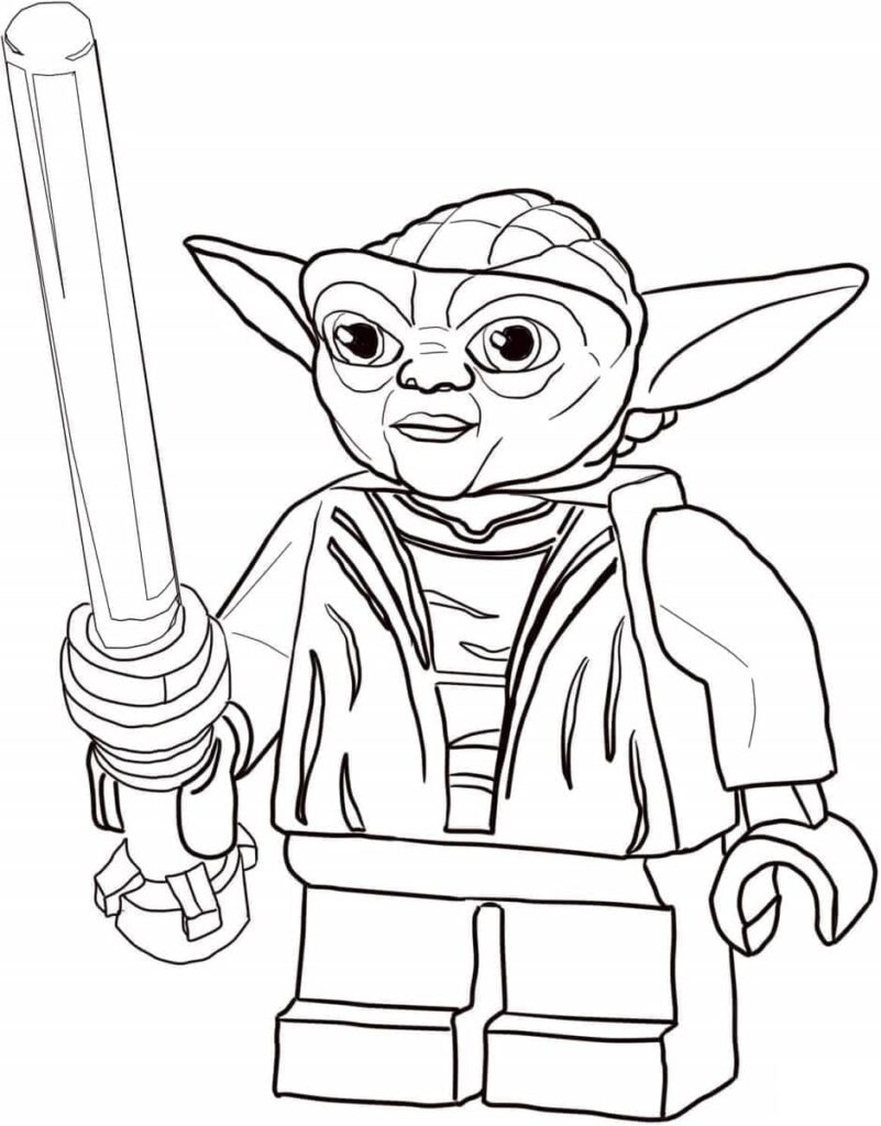 Desenho de Yoda Lego Star Wars para Colorir