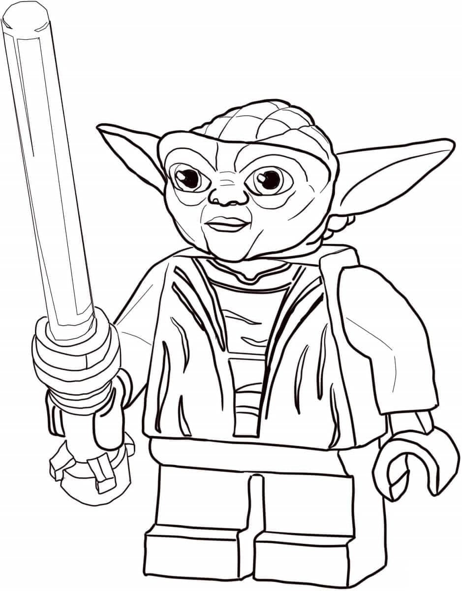 Desenho de Yoda Lego Star Wars para Colorir