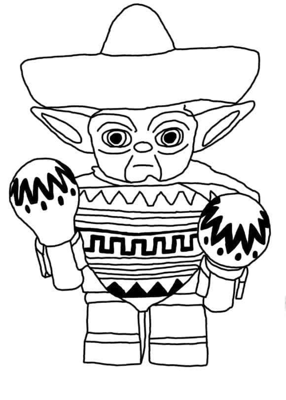 Desenho de Yoda de Lego Star Wars para Colorir