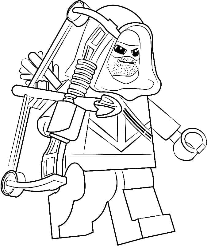 Desenho de Lego Arqueiro Verde para Colorir