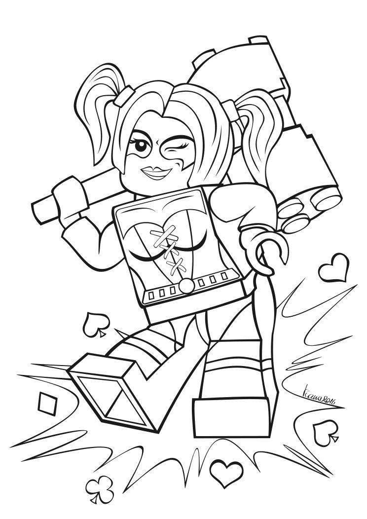 Desenho Lego da Arlequina para Colorir de Graça
