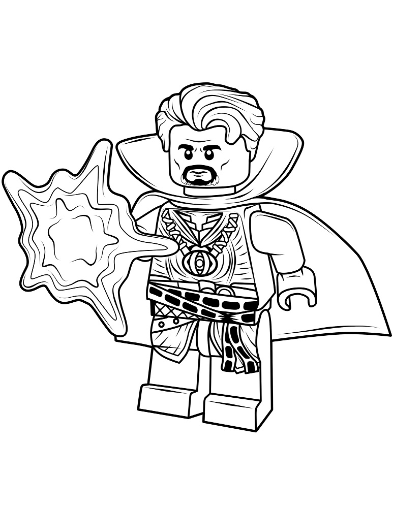 Desenho Pdf de Lego do Doutor Estranho para Pintar