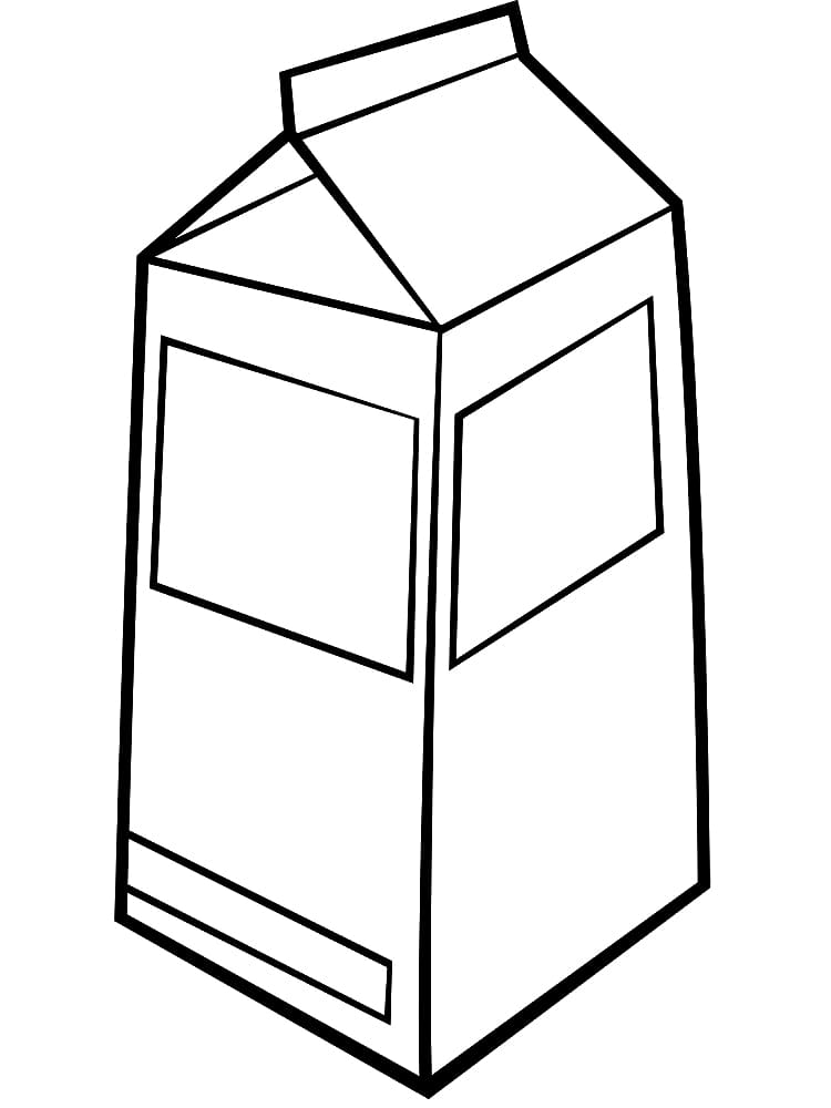 Desenho de Caixa de Leite para Colorir