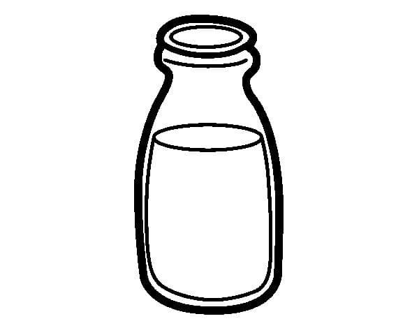 Desenho de Garrafa de Leite para Colorir