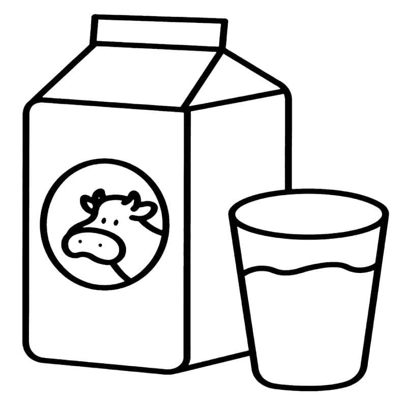 Desenho de Leite de Vaca para Colorir