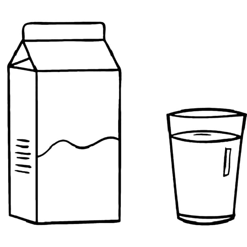 Desenho de Leite Grátis para Colorir