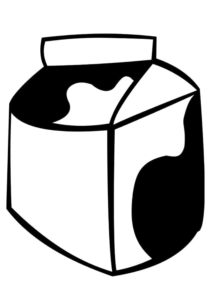 Desenho de uma Caixa de Leite para Colorir