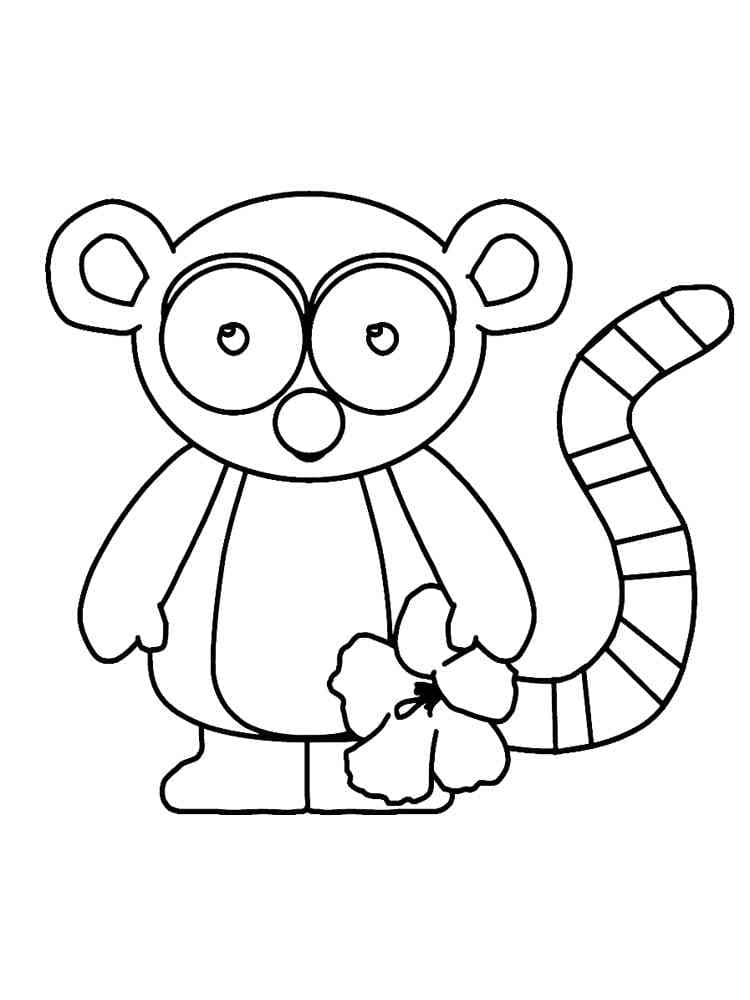 Desenho de Lemure Fofo para Colorir