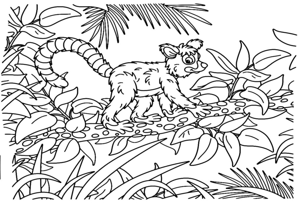 Desenho de Lindo Lemure para Colorir