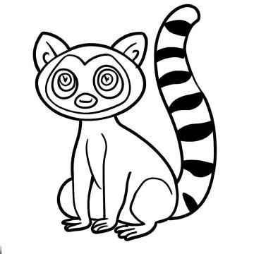 Desenho de Pequeno Lemure Fofo para Colorir