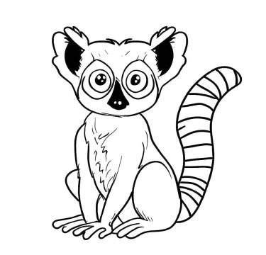 Desenho de Pequeno Lemure para Colorir