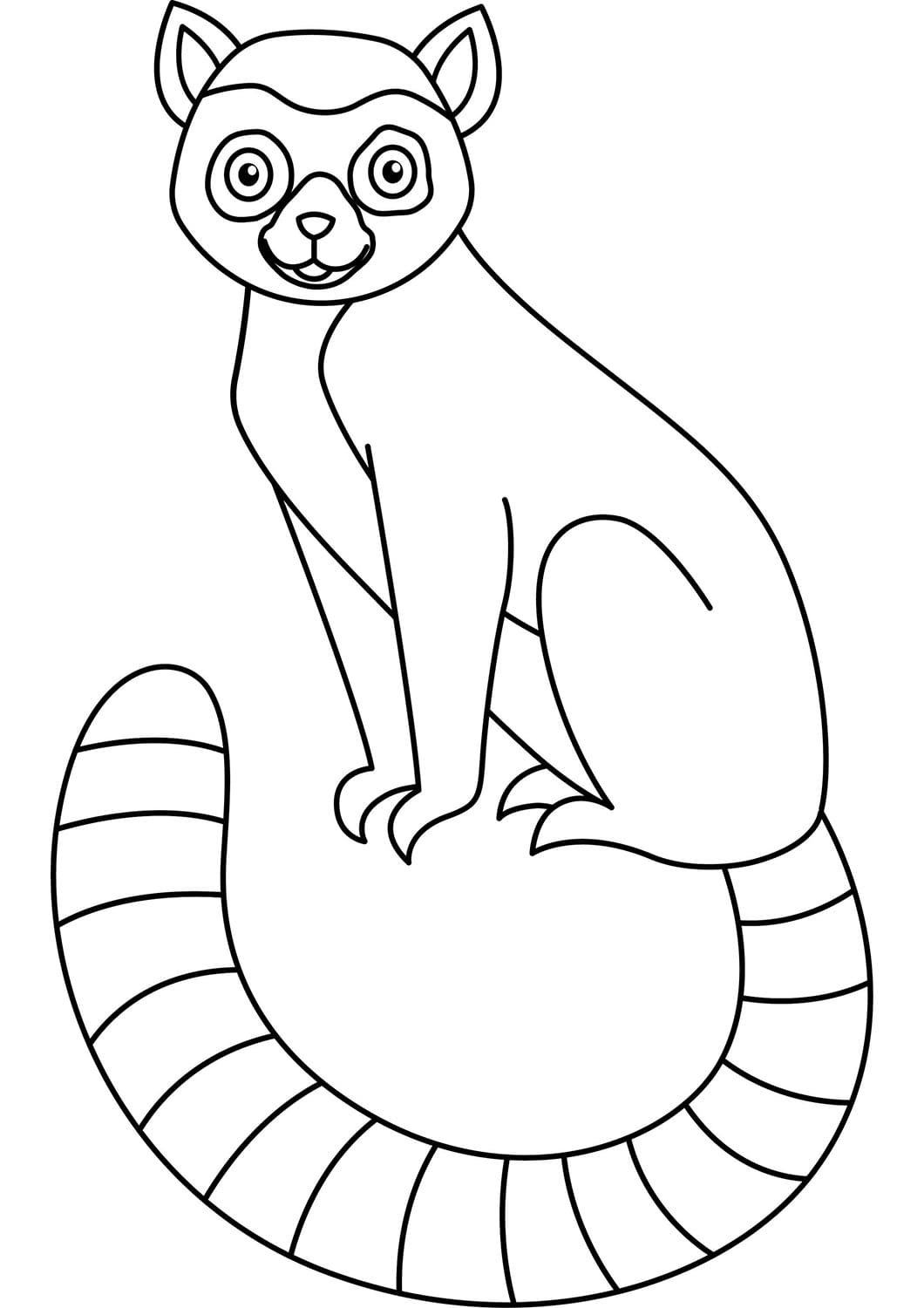 Desenho de um Lemure Feliz para Colorir