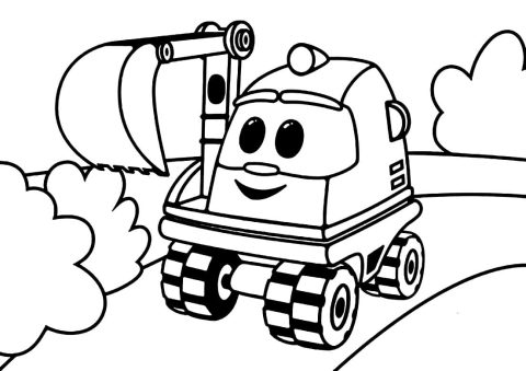 Desenho de Leo O caminhão Divertido para Colorir
