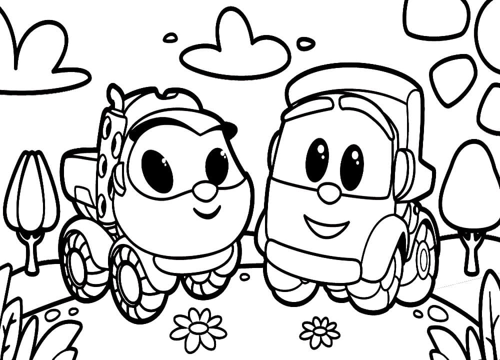 Desenho de Leo o Caminhão Imagens para Colorir