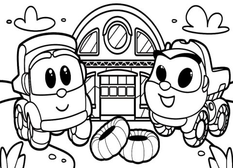 Desenho de Leo O caminhão Infantil para Colorir