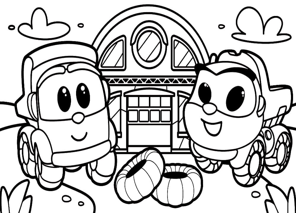 Desenho de Leo o Caminhão Infantil para Colorir
