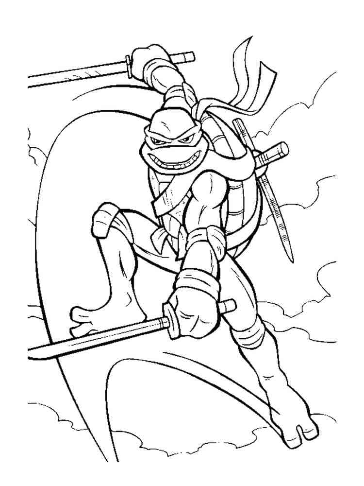 Desenho de Imagem de Leonardo Tartarugas Ninja para Colorir