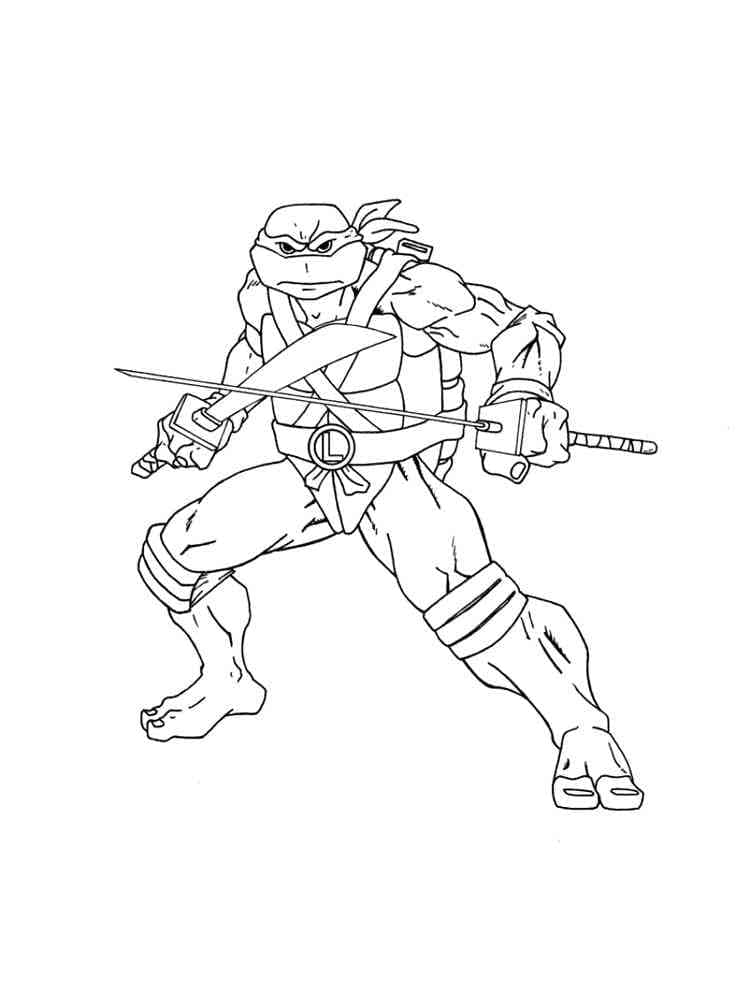 Desenho de Incrível Leonardo Tartarugas Ninja para Colorir