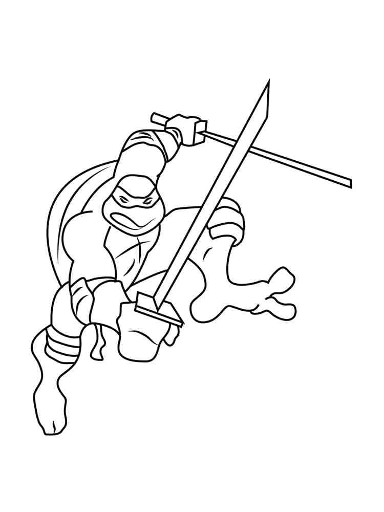 Desenho de Leonardo de Tartarugas Ninja para Colorir