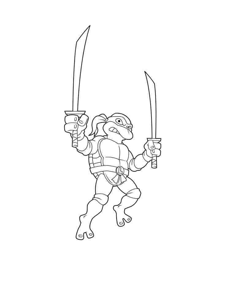 Desenho de Leonardo em Tartarugas Ninja para Colorir