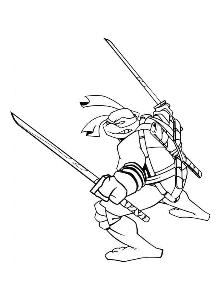 Desenho de Leonardo Tartarugas Ninja Grátis para Crianças para Colorir