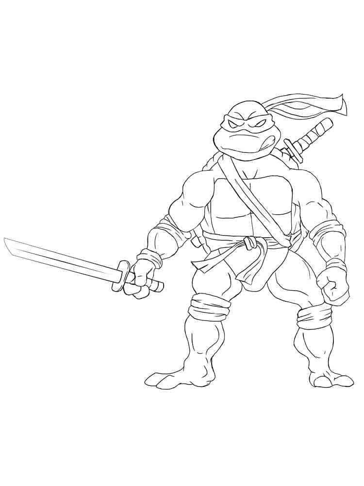 Desenho de Leonardo Tartarugas Ninja Imprimivel para Colorir