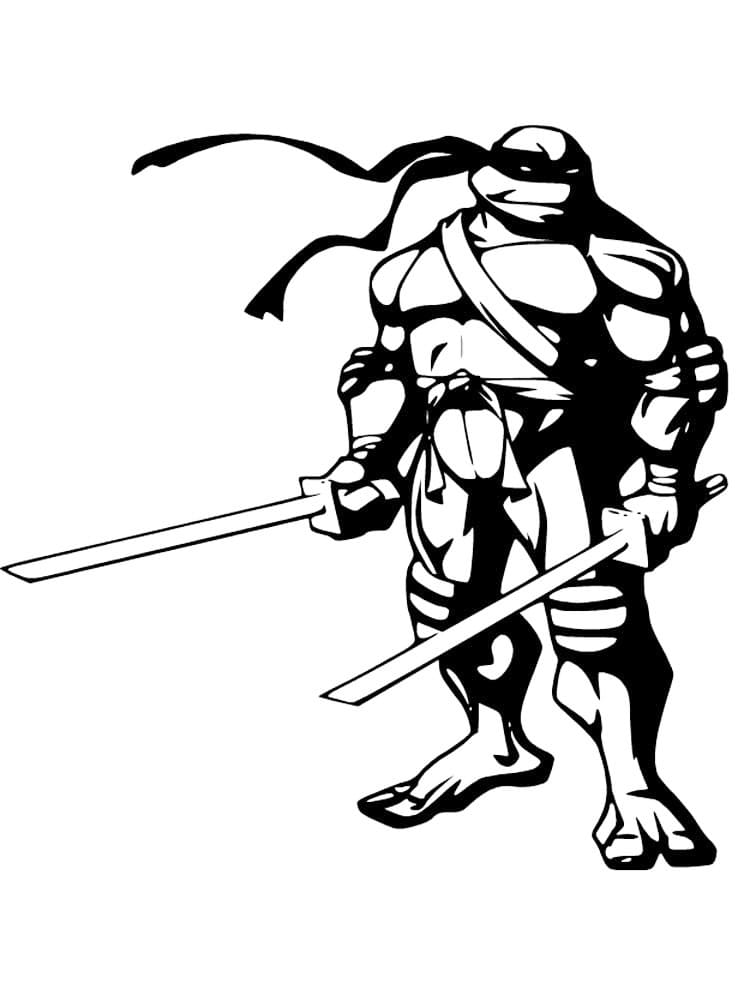 Desenho de Leonardo Tartarugas Ninja Imprimivel para Pintar
