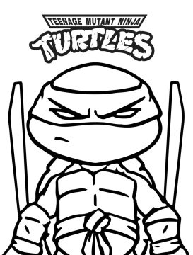 Desenho de Pequeno Leonardo Tartarugas Ninja para Colorir