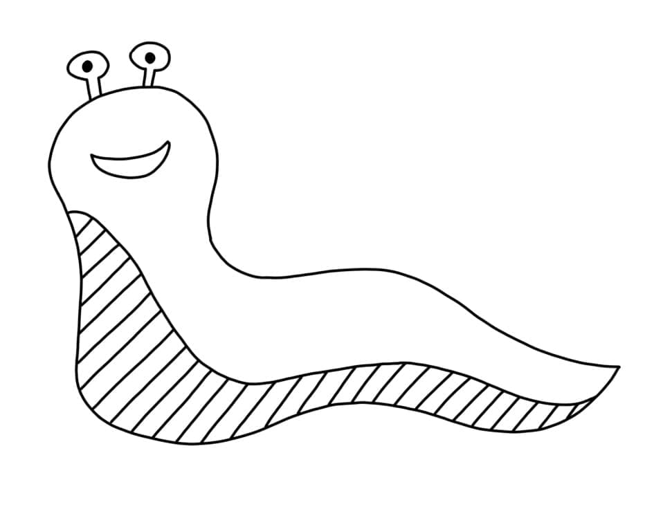 Desenho de Lesma Adorável para Colorir