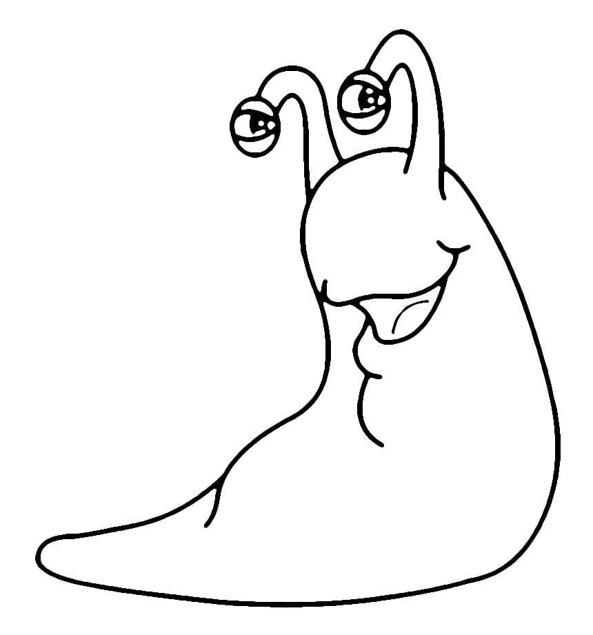 Desenho de Lesma Feliz para Colorir