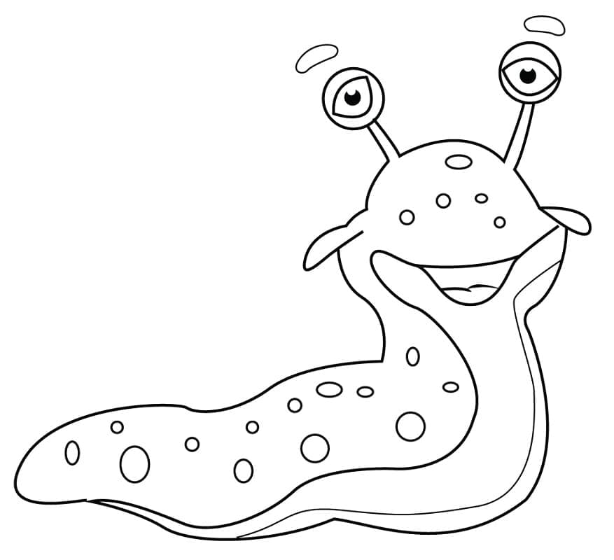 Desenho de Lesma Fofa para Colorir