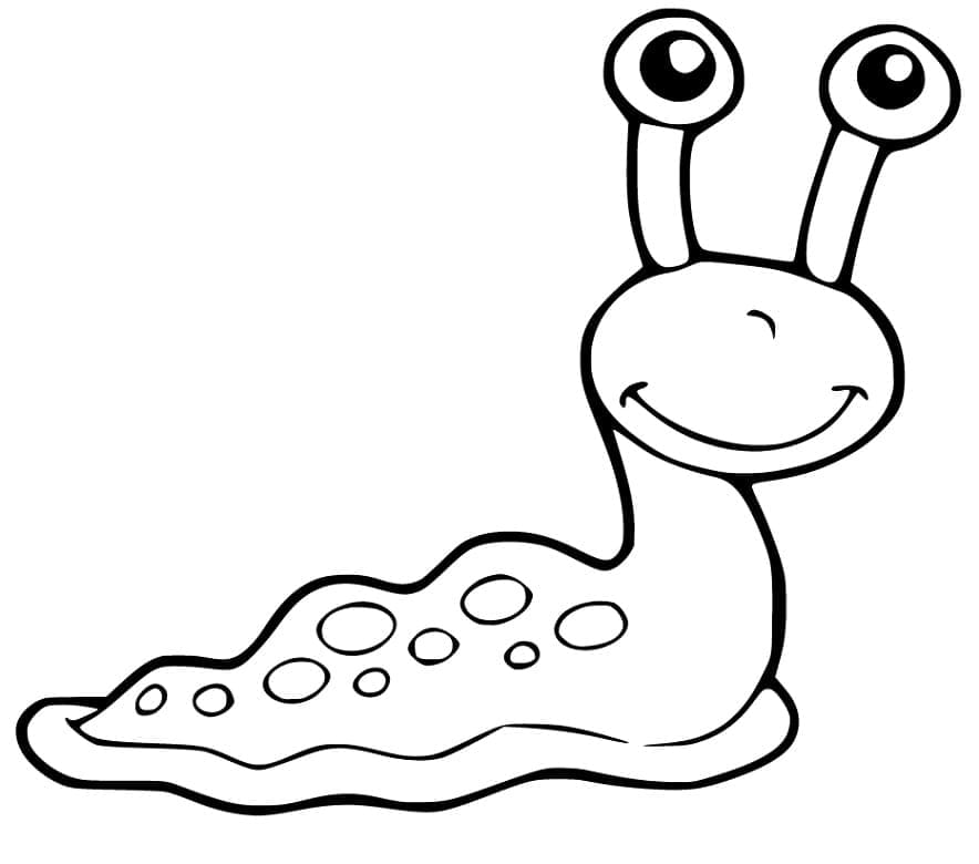 Desenho de Lesma Muito Fofa para Colorir