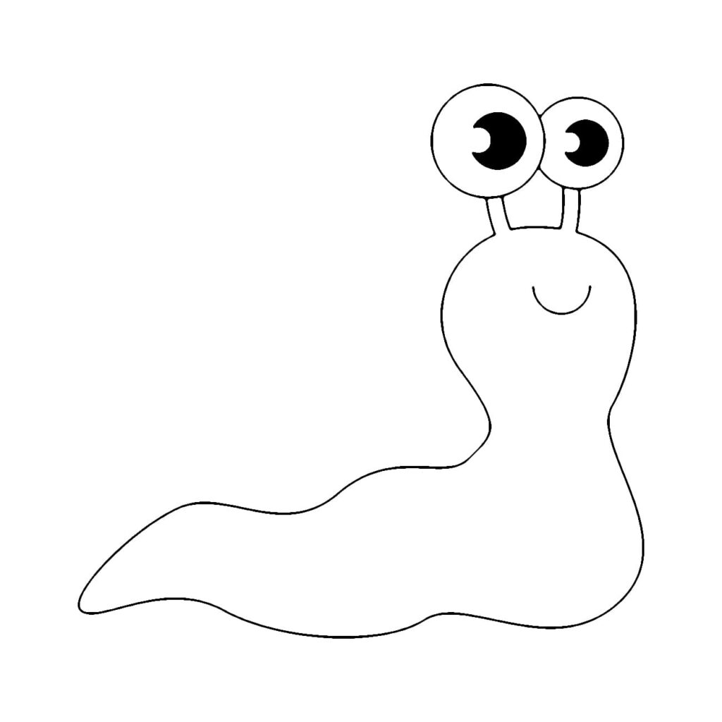Desenho de uma Lesma Fofa para Colorir