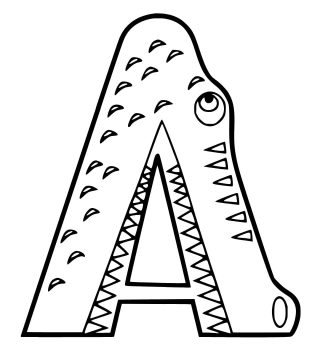 Desenho de Letra a Engracada para Colorir