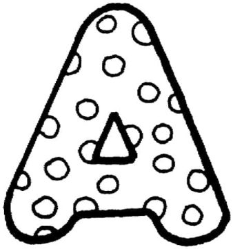 Desenho de Letra a Fofa para Colorir