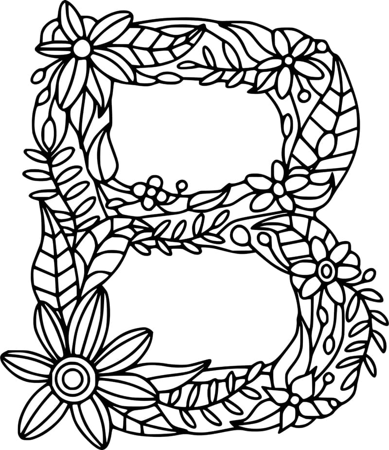 Desenho de Bela Letra B para Colorir