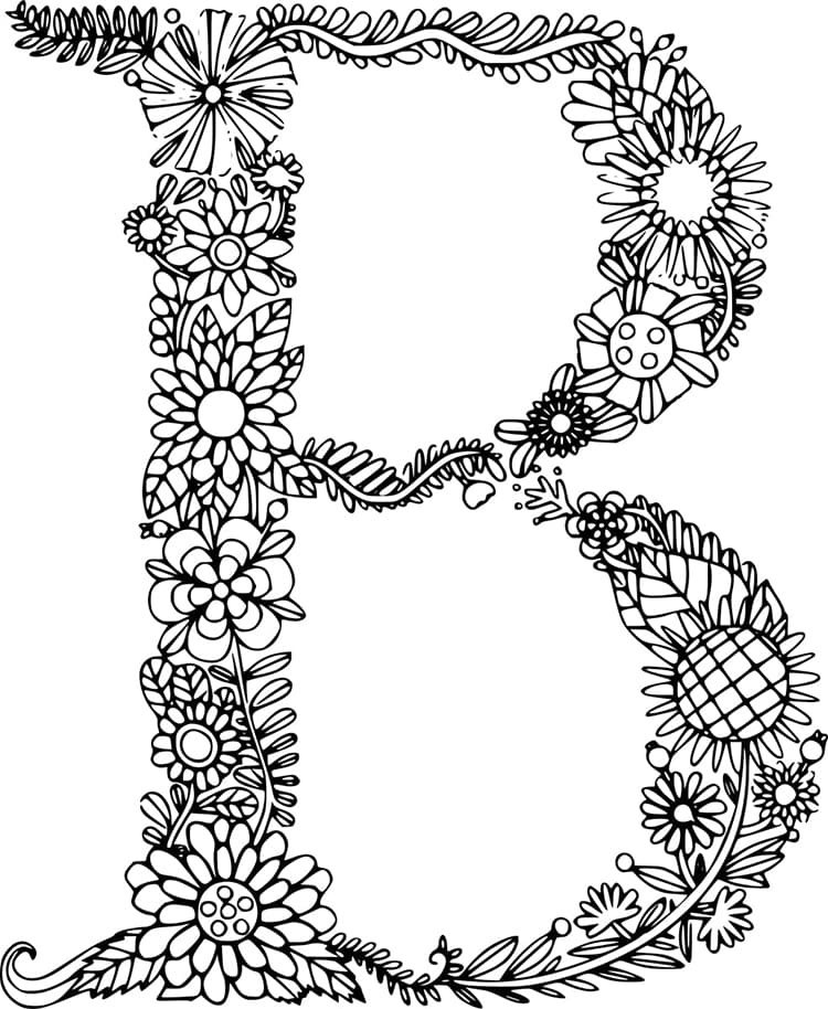 Desenho de Imagem da Letra B para Colorir