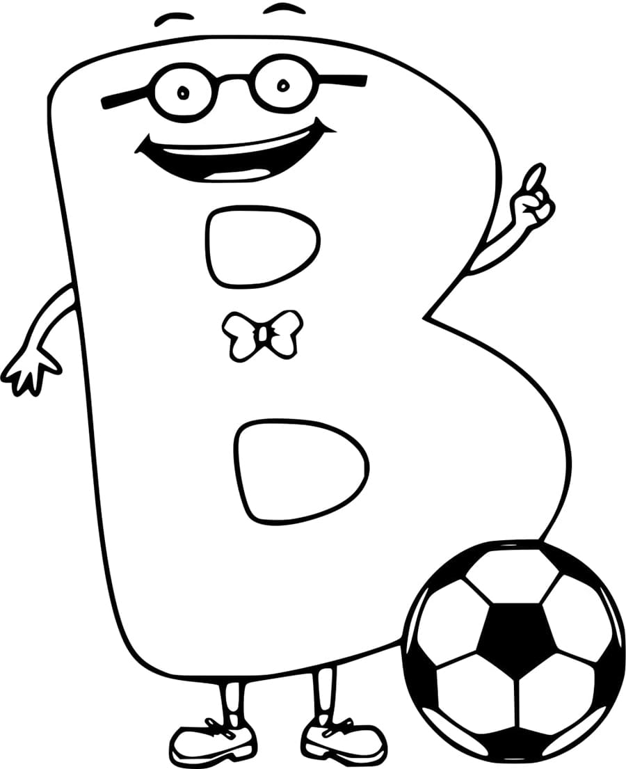 Desenho de Letra B Animada para Colorir