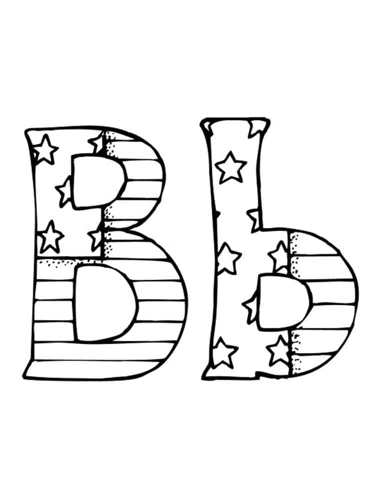 Desenho de Letra B do Alfabeto para Colorir