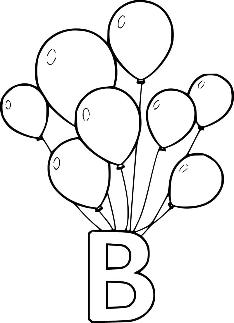 Desenho de Letra B e para Balão para Colorir