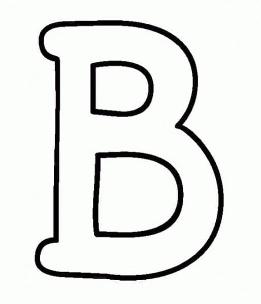Desenho de Letra B Fácil para Colorir