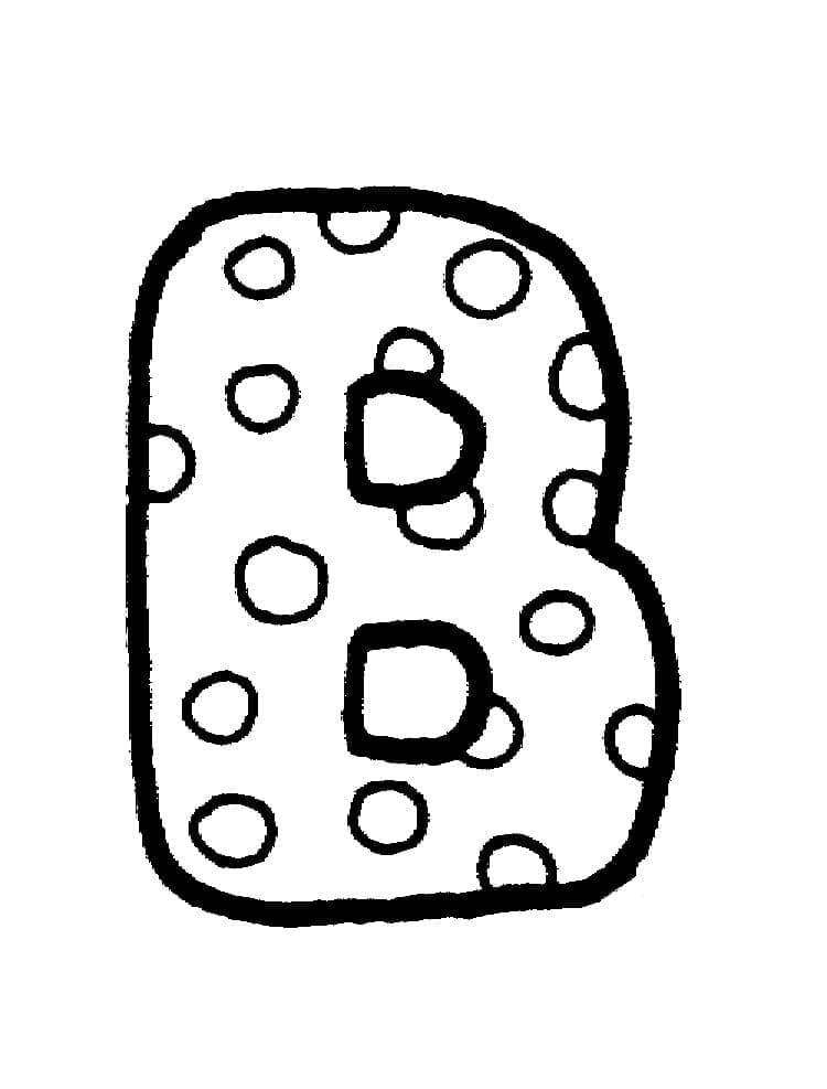 Desenho de Letra B Fofa para Colorir