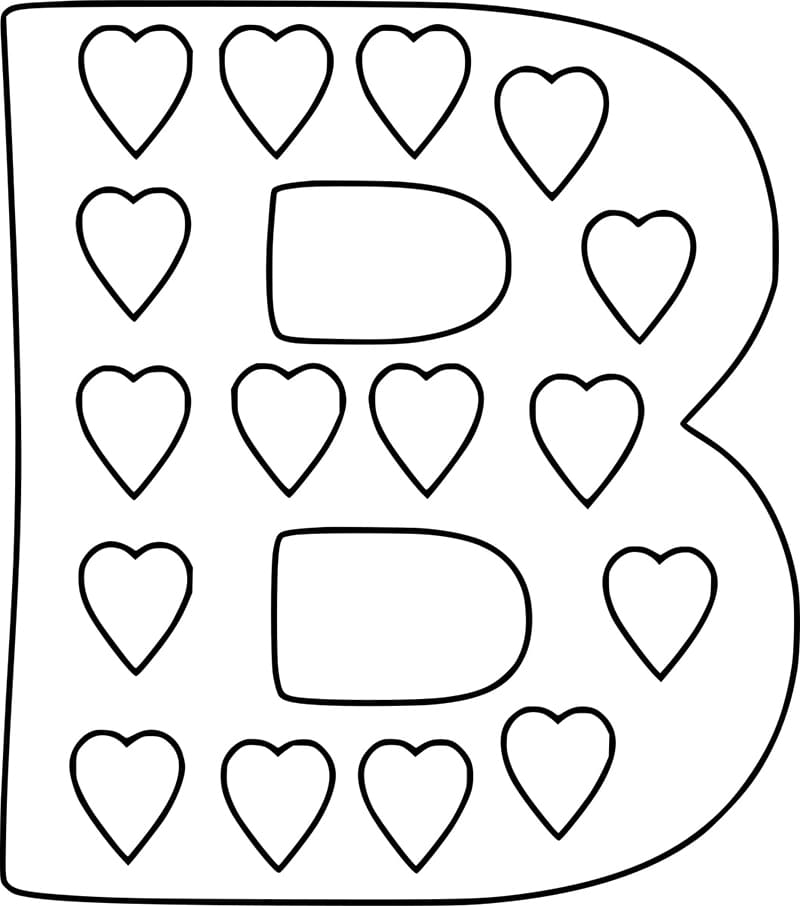 Desenho de Letra B Grátis para Colorir
