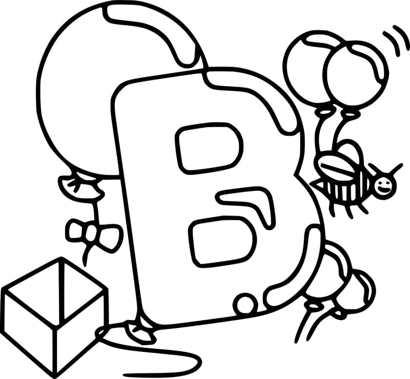 Desenho de Letra B Imprimivel para Colorir